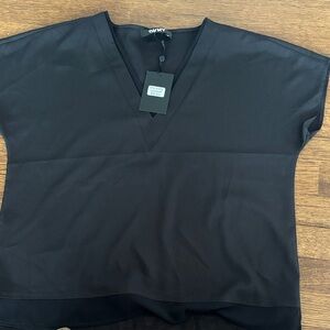 DKNY Black Short Sleeve V-Neck Top